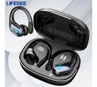 LIFEBEE Nuovi Auricolari Wireless per , Auricolari Wireless con Ganci per Orecchio e Suono Puro , Cuffie Over-Ear con Display a LED, Auricolari con Microfono Integrato