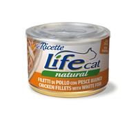 Life Cat Natural Le Ricette – Filetti di pollo con pesce bianco – 150 g (6 pezzi)