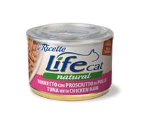 1 x 150 g Life Natural Le Ricette Lattina Alimento Cibo Umido Completo per Gatti Adulti con Trancetti di Tonno Prosciutto di Pollo e Carote