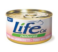 LifeCat Natural Adult umido gatto 6 x 85 g - Tonno con Gamberetti