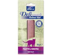 LifeCat Natural Filetti di Anatra, Deli Snack 15g (Confezione da 6)