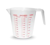 LifeChic Caraffa Graduata 1 Litro, Misuratore Liquidi, Zucchero, Farina, In Plastica Resistente, per Cucina e Pasticceria