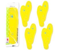 LifeChic Solette Assorbenti e Traspiranti 36-45, 4 Paia, Comfort Italiano per Piedi, Suole Tagliabili per Scarpe, Anti Calli Anti Sudore Antiodore, in Schiuma di Lattice per Uomo e Donna (LIMONE)