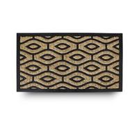 LifeChic Zerbino Spider con Fibre di Cocco, Tappeto Antisporco per Ingresso Rettangolare, 40X70 cm, Fondo in Gomma Antiscivolo - Stampa Rombo