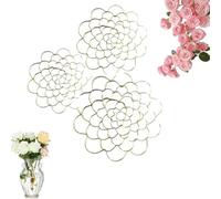 LIFECOSM 3Pcs Auxiliaryn Stainless Steel Floral Grid Organizer,Plant Flowers STEM Grid Holder Insert,Easy Arranger Flower Arrangement Holder for Vase Stems Bouquets (Gold-Mix)