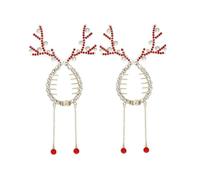 LIFECOSM Christmas Reindeer Ponytail Bun Holder,2024 Christmas Hair Claw Clips, Bling Reindeer Banana Clips, Christmas Pearl Hair Clips,Cute Hair Bun Reindeer Hair Clips for Women Girls