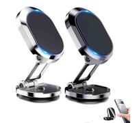 LIFECOSM Kicklo Phone Holder, Foldable Magnetic Car Phone Holder, 360 Degree Rotatable Car Dashboard Phones Holders, Dashboard Cars Mount for All Phones. (Silver+Black)
