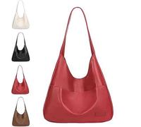 LIFECOSM Ooomay Bag, Ooomay The Maya Tote Bag, Women's Shoulder Bag, Leather Bags for Stylish, Spacious, Durable (Red)