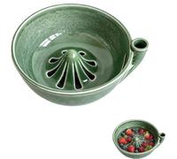 LIFECOSM Self Rinsing Berry Washing Ceramic Bowl (Light green)