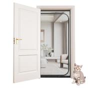 LIFEDYLUK Porta Zanzariera per Gatti Impedisce ai Gatti di Lasciare Casa, Domestici tenda rinforzata per zanzariere con cerniera, Tenda Antimosche per Protezione dagli Insetti (90 * 200cm, nero)