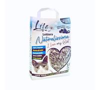 LifeGreen Lettiera Naturalissima per gatti 2 kg Carboni Attivi, con Fibra di Pisello e Amido di Mais, Vegetale, Biodegradabile, Agglomerante 3.8L, Elimina odori