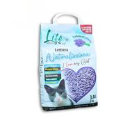 LifeGreen Lettiera Naturalissima per gatti 2 kg Lavanda, con Fibra di Pisello e Amido di Mais, Vegetale, Biodegradabile, Agglomerante 3.8L, Elimina odori