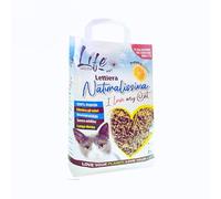 LifeGreen Lettiera Naturalissima per gatti 2 kg Limone, con Fibra di Pisello e Amido di Mais, Vegetale, Biodegradabile, Agglomerante 3.8L, Elimina odori