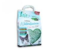 LifeGreen Lettiera Naturalissima per gatti 2 kg Tè Verde, con Fibra di Pisello e Amido di Mais, Vegetale, Biodegradabile, Agglomerante 3.8L, Elimina odori