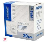 LIFEGUARD SAVE 23W FACCIALE FILTRANTE MONOUSO PIEGHEVOLE SENZA VALVOLA FFP2 20 PEZZI