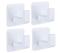 lifeicomall 4 ganci adesivi per asciugamani, autoadesivi, da parete, senza foratura, per cucina e bagno (bianco, 4 pezzi)