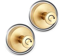 lifeicomall Ganci a ventosa, impermeabili, rimovibili e riutilizzabili, autoadesivi per bagno, cucina (oro, 2 pezzi) (oro 2)