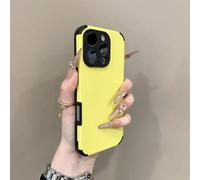 LIFEKA Custodia di lusso colorata per iPhone 16, 15, 14 Plus, 13, 12, 11 Pro Max, in morbido silicone, antiurto, opaca, semplice, giallo, per iPhone 15 Pro Max