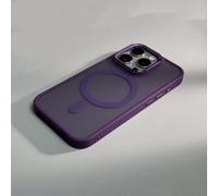 LIFEKA Custodia di lusso per la protezione della fotocamera del telefono per iPhone 11 12 13 14 15 16 Pro Max Plus, custodia opaca con ricarica wireless, viola, per iPhone 12