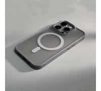 LIFEKA Custodia di lusso per la protezione della fotocamera del telefono per iPhone 11 12 13 14 15 16 Pro Max Plus, custodia opaca con ricarica wireless, grigio, per iPhone 12 Pro