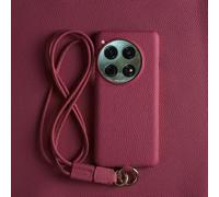 LIFEKA Custodia in pelle di lusso per OnePlus 13 12 10Pro 11R 9Pro 10T 12R con tracolla e cordino, colore rosa, per OnePlus 13R