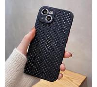 LIFEKA Custodia per telefono con raffreddamento traspirante e dissipazione del calore per iPhone 13 12 11 Pro XS Max XR Mini 7 8 Plus SE2020 Cover morbida in TPU color caramello, Nero, Per iPhone XR