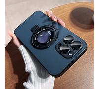 LIFEKA Custodia per Telefono con Staffa Magnetica in Metallo per iPhone 14 13 12 11 PRO Max Custodia per Telefono con Foro con Logo di Ricarica Wireless, Blu, per iPhone 13 PRO Max