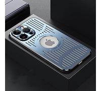 LIFEKA Custodia per telefono in metallo magnetico per iPhone 12 13 14 Pro Max Plus per iPhone 13 14 Cover per telefono Promax in alluminio con dissipazione del calore, blu, per iPhone 12