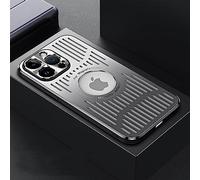 LIFEKA Custodia per telefono in metallo magnetico per iPhone 12 13 14 Pro Max Plus per iPhone 13 14 Cover per telefono Promax in alluminio con dissipazione del calore, argento, per iPhone 14