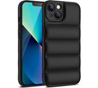 LIFEKA Custodia per telefono in piumino di lusso per iPhone 14 13 Mini 12 11 Pro XS Max X XR 7 8 Plus Custodia morbida in silicone antiurto, B, nera, per iPhone 13 Mini