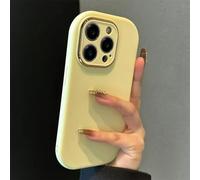 LIFEKA Custodia per telefono in silicone morbido color caramella per iPhone 11, 12, 13, 14, 15, 16 Pro Max Plus, antiurto, con retro paraurti, gialla, per iPhone 15 Pro