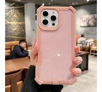 LIFEKA Custodia trasparente antiurto con glitter e glitter per iPhone 16, 15, 14, 13, 12, 11Pro Max, in silicone morbido e spesso, rosa, per iPhone 13