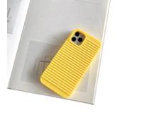 LIFEKA Custodia traspirante color caramella per iPhone 14, 13, 12, 11 Pro Max, 7, 8 Plus, X, XR, XS Max, antiurto, con strisce, dissipazione del calore, giallo, per iPhone 13Pro Max
