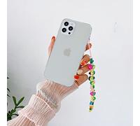 LIFEKA Perline a catena colorate Ciondolo con cinturino a mano Custodia da appendere per iPhone 14 13 11 12 Pro X XR XS Max 7 8 Plus Mini cordino con ciondolo trasparente, 3, per iPhone 11