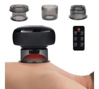LIFELEC Kit di coppettazione 6 in 1 per terapia di massaggio con luce rossa, set di coppettazione elettrica con 12 livelli di temperatura e aspirazione, migliora la circolazione sanguigna, allevia il