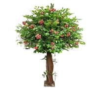 Lifelike Artificial Lychee Tree with Dense Green Leaves, Tall Fake Fruit for Home Decor, Restaurant, Hotel Lobby, UV Resistant Plant(7M)
