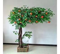 Lifelike Simulation Fruit Tree, Decorative Artificial Orange Fake Large Floor Plant for Photo Booth Restaurant Villa Entryway Layout(3M)