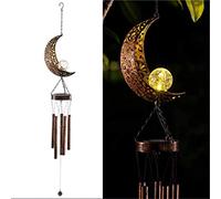 Lifemet Campanello Eolico Solare Giardino Esterno - Campanello Eolico Solare Luna Luce Impermeabile Sospensione Mobile Campanello Eolico Luce Cortile Prato Decorazione Del Giardino