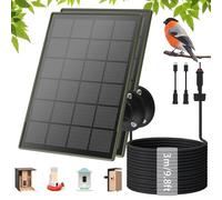 LIFEMOI Confezione da 2 pannelli solari da 3 W/5 V/1 A, con batteria integrata da 6000 mAh, per telecamera Birdfy Feeder o altre telecamere per mangiatoie per uccelli, caricabatterie tipo C/DC