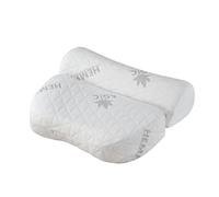 Lifenaxx Cuscino cervicale in canapa LX-053 - Cuscino ergonomico in memory foam con fodera rimovibile e lavabile - Supporto naturale per il collo, traspirante e confortevole