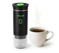 Lifenaxx Macchina da caffè portatile con batteria ricaricabile e mini macchina da caffè espresso USB-C LX-060-20 bar per caffè macinato e capsule, macchina da caffè compatta senza fili per viaggi