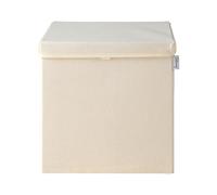 Lifeney Scatola portaoggetti con coperchio in beige, pieghevole, adatta per scaffali cubi, scatola per la cameretta dei bambini, cestino portaoggetti per bambini