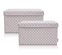 LIFENEY Set di 2 contenitori per bambini (37 x 25 x 21 cm), cestino portaoggetti per cameretta dei bambini e salotti (grigio chiaro)