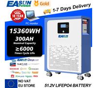 LiFePO4 15Kwh 10Kwh 5Kwh Batteria 51.2V 300Ah 200Ah 100Ah Batteria al litio 48V Accumulo di energia solare 6000 Ciclo PC Monitor EU Stock 51.2V 200AH-10KWH