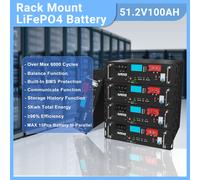 LiFePO4 5,12 KWh batteria 51,2 V 100 Ah BMS RS232/RS485 comunicazione