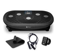 LifePro Piastra vibrante per esercizi Rumblex Plus 4D per uso domestico, piattaforma vibrante per tutto il corpo con telecomando, display LCD e bande di resistenza - Nero