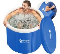 Lifepro Vasca ad immersione fredda - Vasca da bagno portatile per atleti e adulti, grande piscina fredda da 92 galloni per recupero di terapia dell'acqua fredda, con copertura e borsa, bagni di