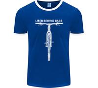 Lifer Behind Bars Cycling Cyclist Funny Uomo Ringer T-Shirt FotL