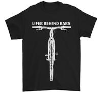 Lifer Behind Bars Cycling Cyclist Funny Uomo T-Shirt 100% Cotone