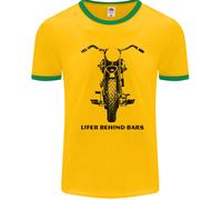 Lifer Behind Bars Moto Uomo Ringer T-Shirt